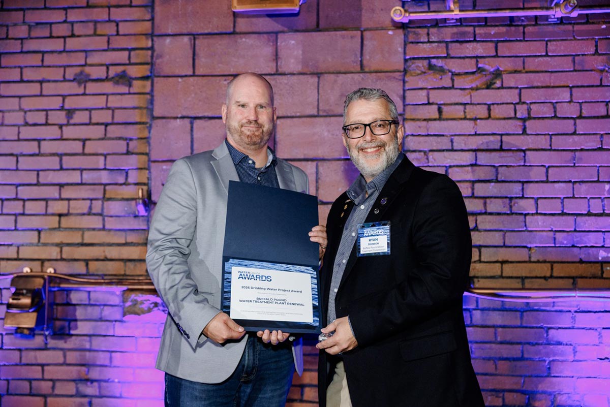 ryan johnson buffalo pound water treatment plant 2026 water canada award